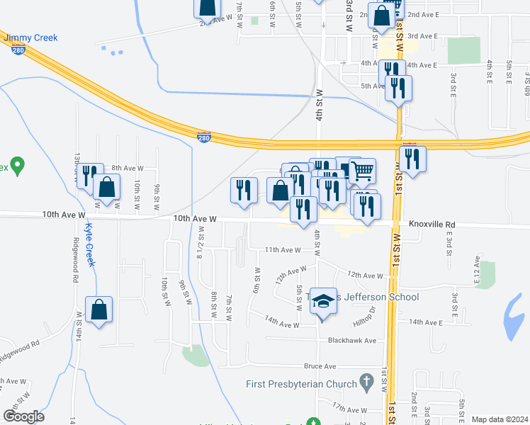 map of restaurants, bars, coffee shops, grocery stores, and more near 617 10th Avenue West in Milan