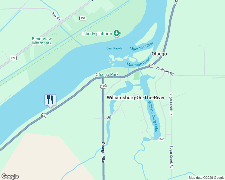 map of restaurants, bars, coffee shops, grocery stores, and more near 14 Old Coach Road in Bowling Green