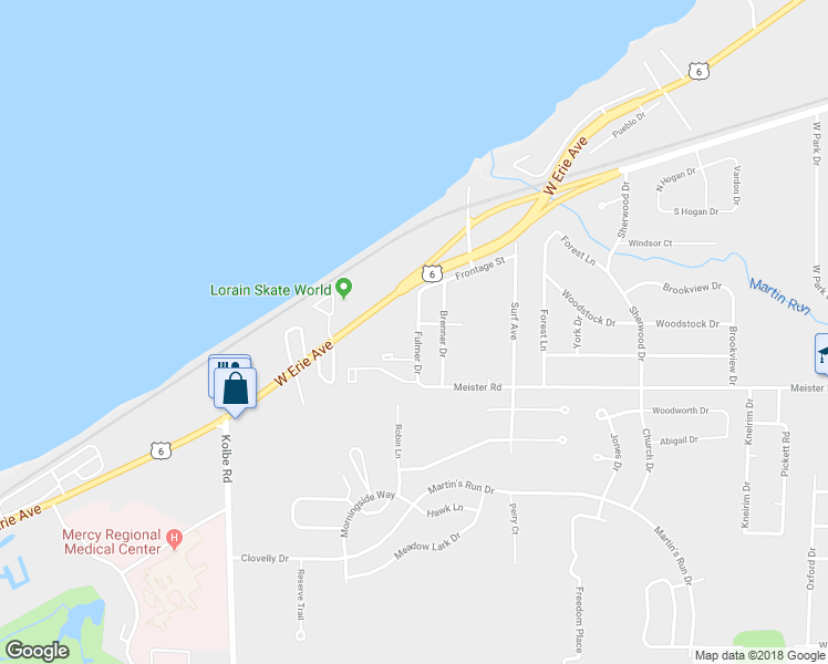 map of restaurants, bars, coffee shops, grocery stores, and more near 2904 Fulmer Drive in Lorain