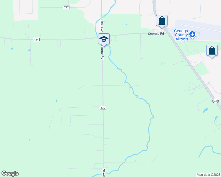 map of restaurants, bars, coffee shops, grocery stores, and more near 15655 Newcomb Road in Middlefield