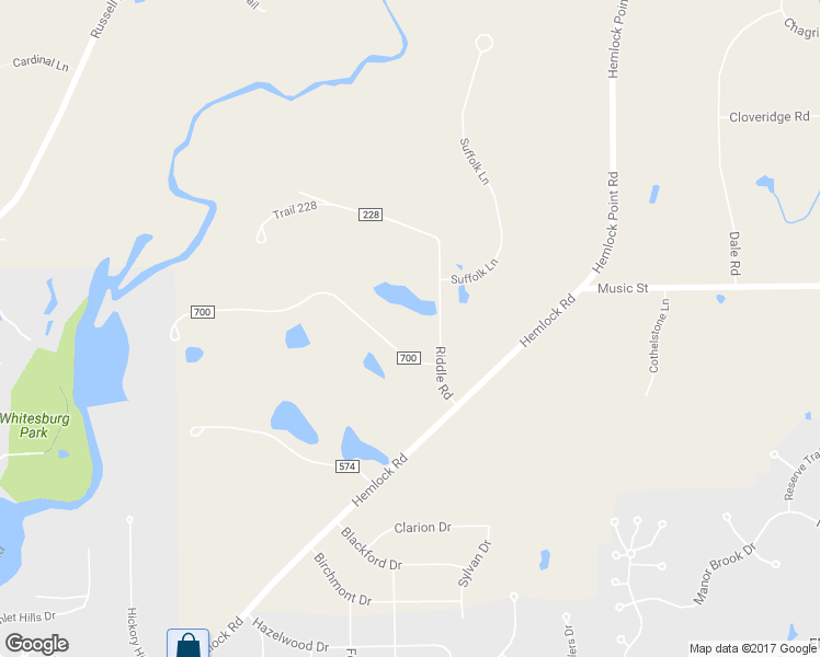 map of restaurants, bars, coffee shops, grocery stores, and more near 7710 Water Fall Trail in Chagrin Falls