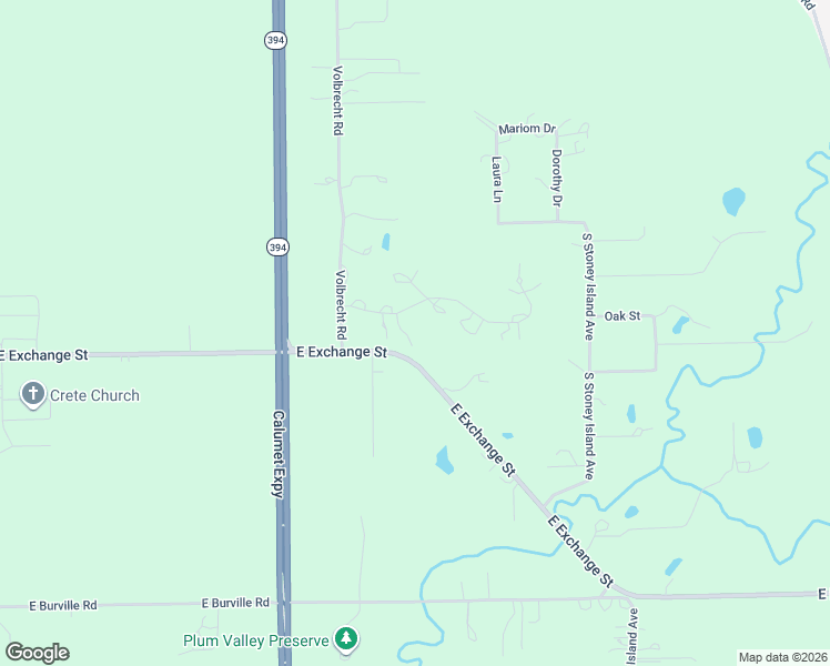 map of restaurants, bars, coffee shops, grocery stores, and more near 1663 East Rietveld Drive in Crete