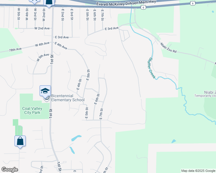 map of restaurants, bars, coffee shops, grocery stores, and more near 709 East 7th Street in Coal Valley