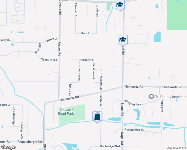 map of restaurants, bars, coffee shops, grocery stores, and more near 3296 Persimmon Lane in Avon