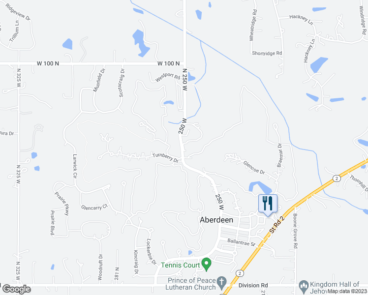 map of restaurants, bars, coffee shops, grocery stores, and more near 246 Oban Court in Valparaiso