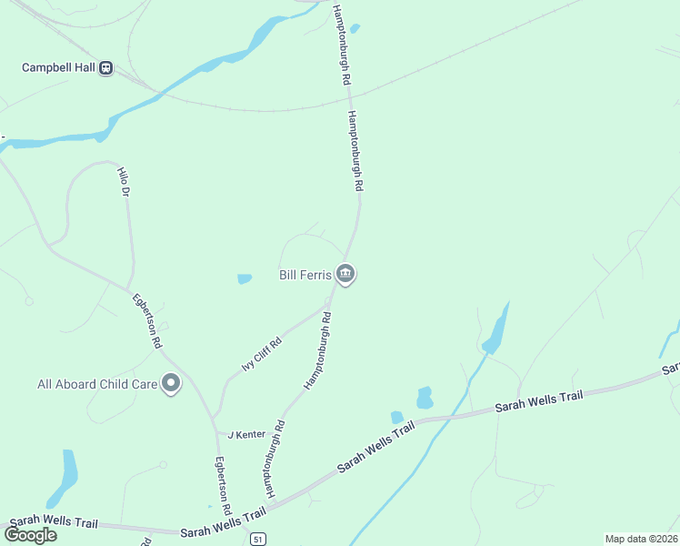 map of restaurants, bars, coffee shops, grocery stores, and more near Hamptonburgh Road in Campbell Hall