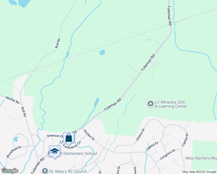 map of restaurants, bars, coffee shops, grocery stores, and more near 103 Toleman Road in Washingtonville