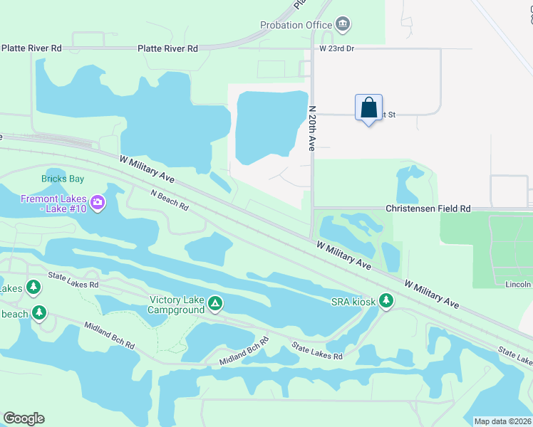 map of restaurants, bars, coffee shops, grocery stores, and more near 3301-3371 West Military Avenue in Fremont