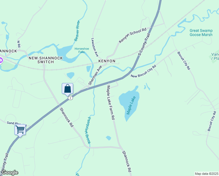 map of restaurants, bars, coffee shops, grocery stores, and more near 4000 South County Trail in Charlestown