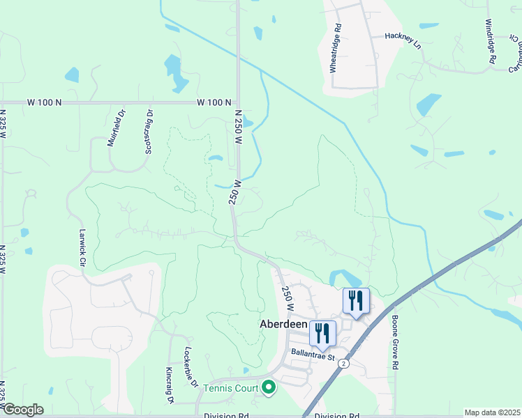 map of restaurants, bars, coffee shops, grocery stores, and more near 245 Tower Road in Valparaiso