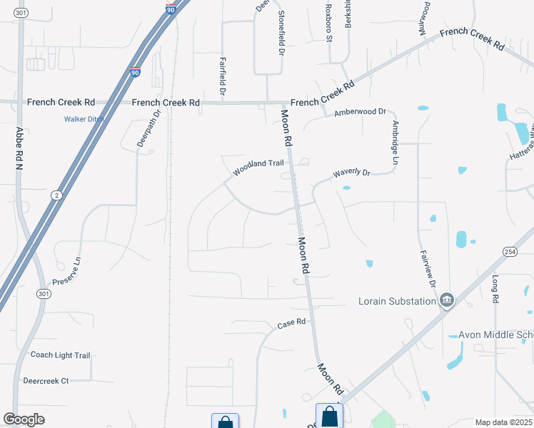 map of restaurants, bars, coffee shops, grocery stores, and more near 39170 Courseview Drive in Avon