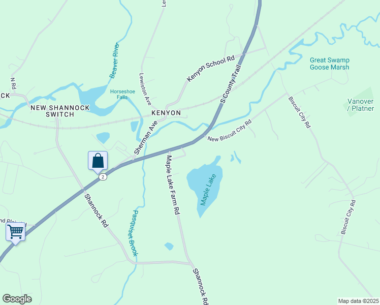 map of restaurants, bars, coffee shops, grocery stores, and more near 3974A South County Trail in Charlestown