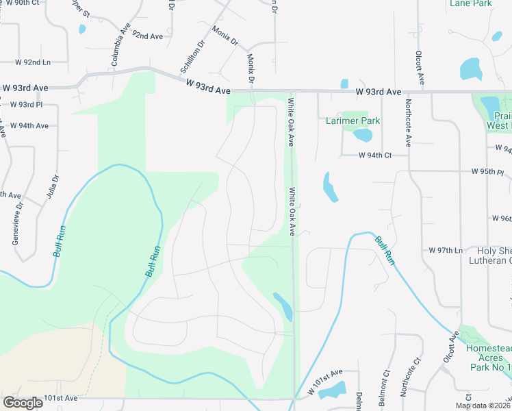 map of restaurants, bars, coffee shops, grocery stores, and more near 13103 West 93rd Avenue in St. John