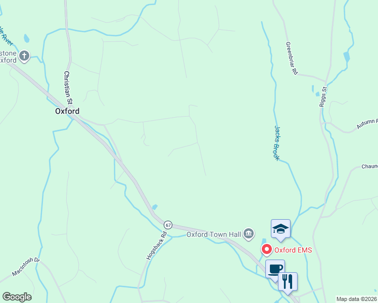 map of restaurants, bars, coffee shops, grocery stores, and more near 66 Larkey Road in Oxford