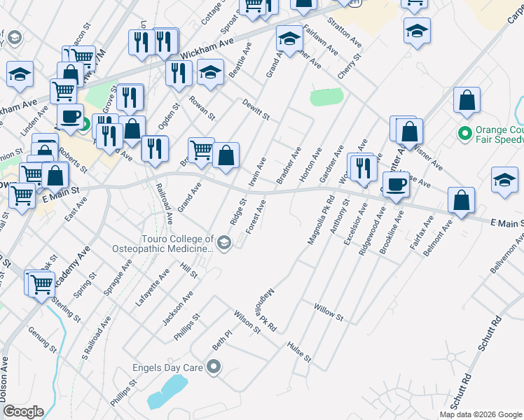 map of restaurants, bars, coffee shops, grocery stores, and more near 242 Phillips Street in Middletown