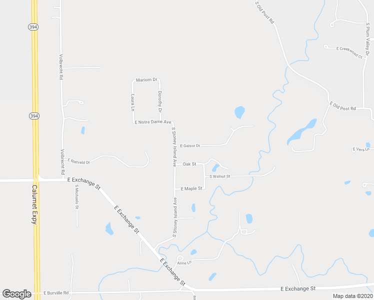 map of restaurants, bars, coffee shops, grocery stores, and more near 2025 East Gaisor Drive in Crete