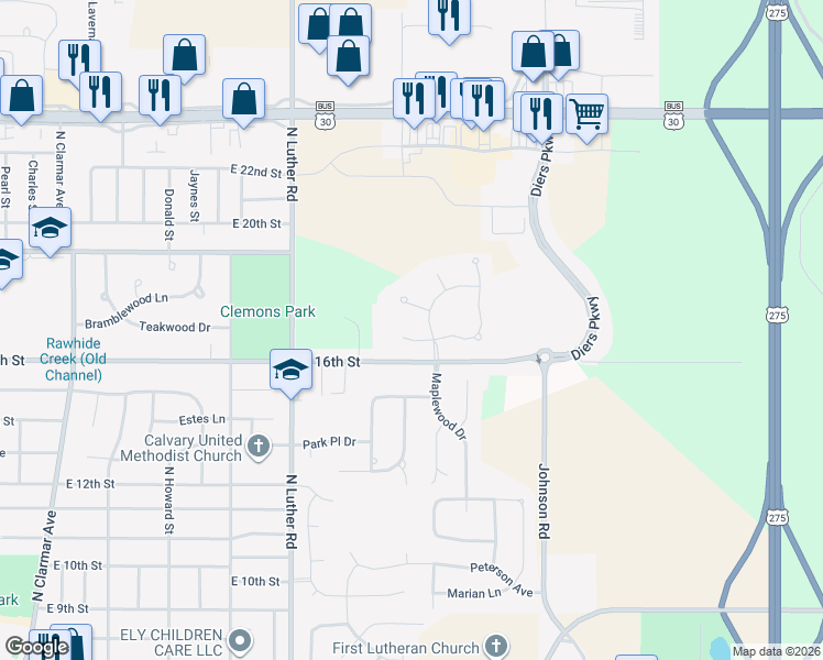 map of restaurants, bars, coffee shops, grocery stores, and more near 2972 Deer Run in Fremont