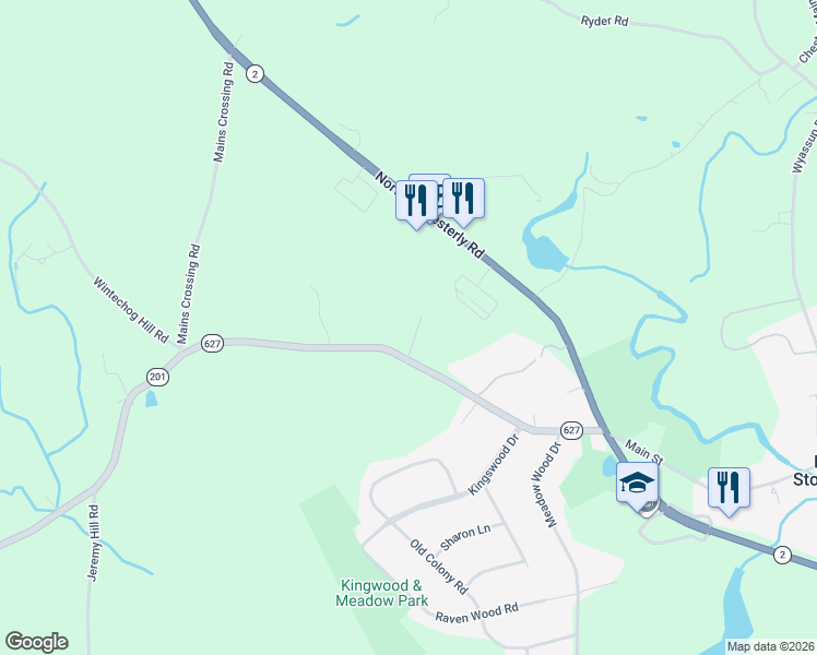 map of restaurants, bars, coffee shops, grocery stores, and more near 5 Holly Lane in North Stonington