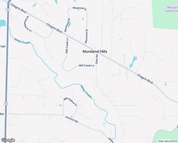map of restaurants, bars, coffee shops, grocery stores, and more near 180 Mill Creek Lane in Moreland Hills