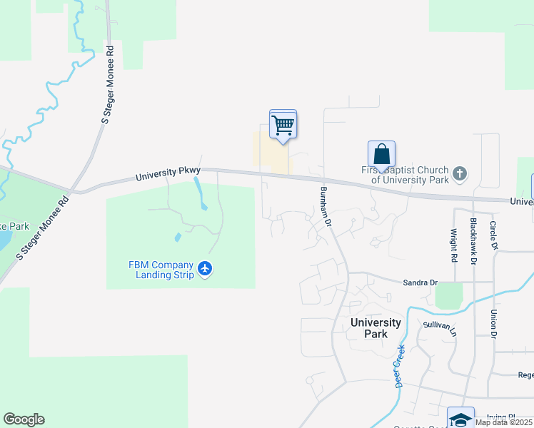 map of restaurants, bars, coffee shops, grocery stores, and more near 701 Spring Court in University Park