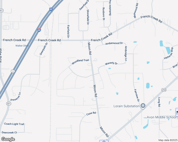 map of restaurants, bars, coffee shops, grocery stores, and more near 3008 Moon Road in Avon