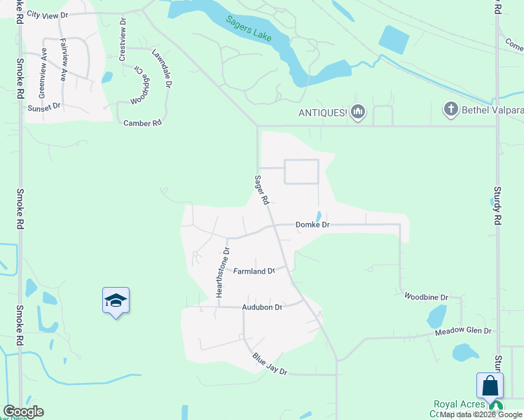 map of restaurants, bars, coffee shops, grocery stores, and more near 2311-2609 Sager Rd in Valparaiso