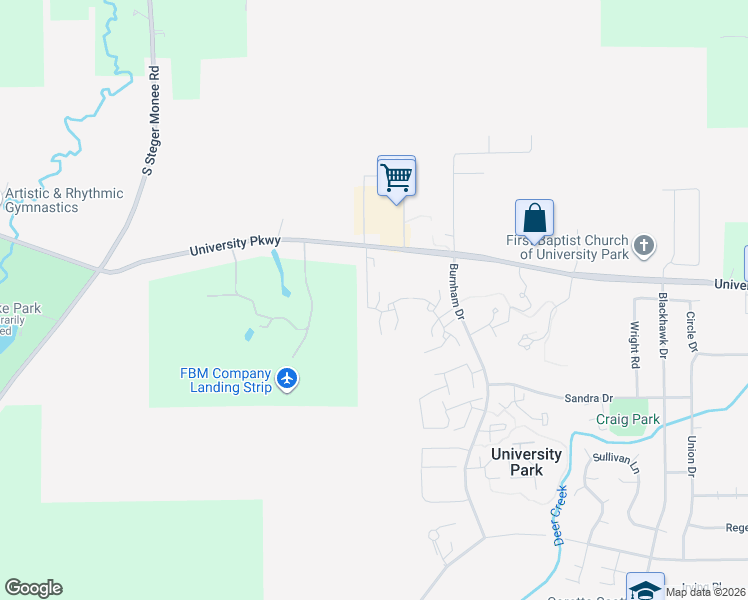 map of restaurants, bars, coffee shops, grocery stores, and more near 701 Spring Court in University Park
