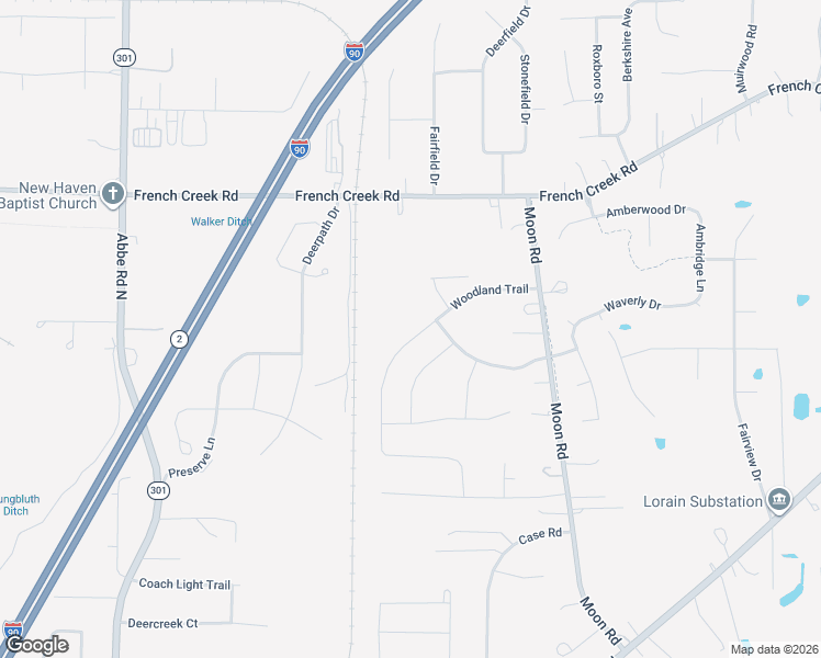 map of restaurants, bars, coffee shops, grocery stores, and more near 3107 Woodland Trail in Avon