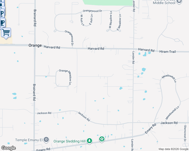 map of restaurants, bars, coffee shops, grocery stores, and more near 29549 North Hilltop Road in Chagrin Falls