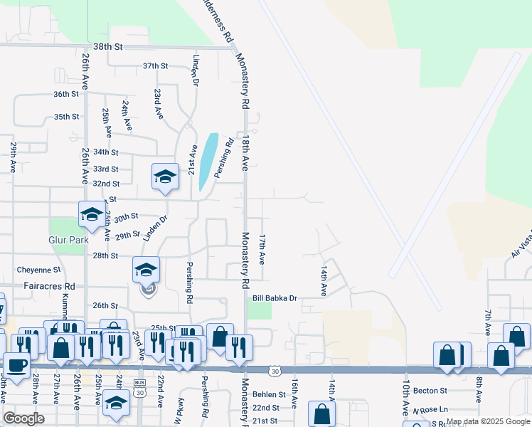 map of restaurants, bars, coffee shops, grocery stores, and more near 3055 17th Avenue in Columbus