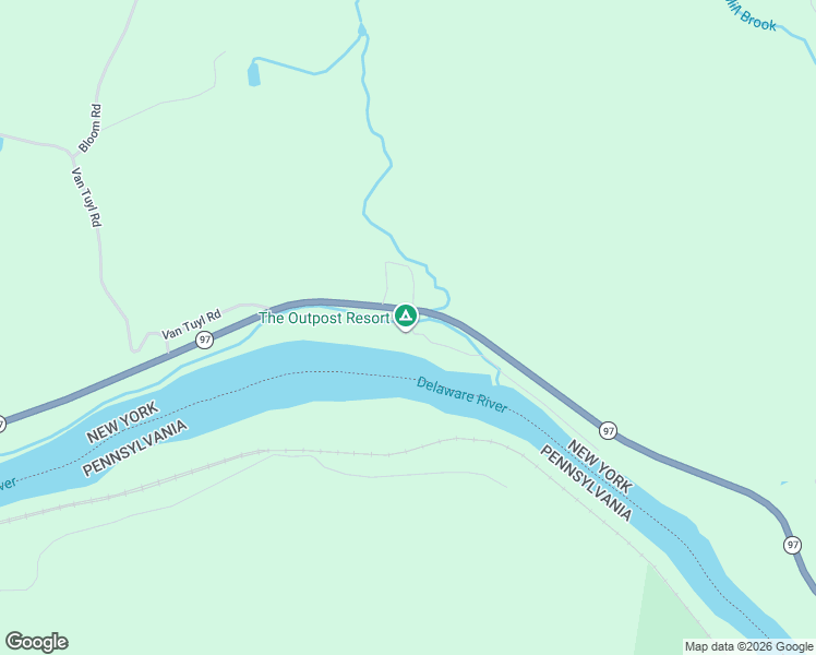 map of restaurants, bars, coffee shops, grocery stores, and more near 2333 Highway 97 in Barryville