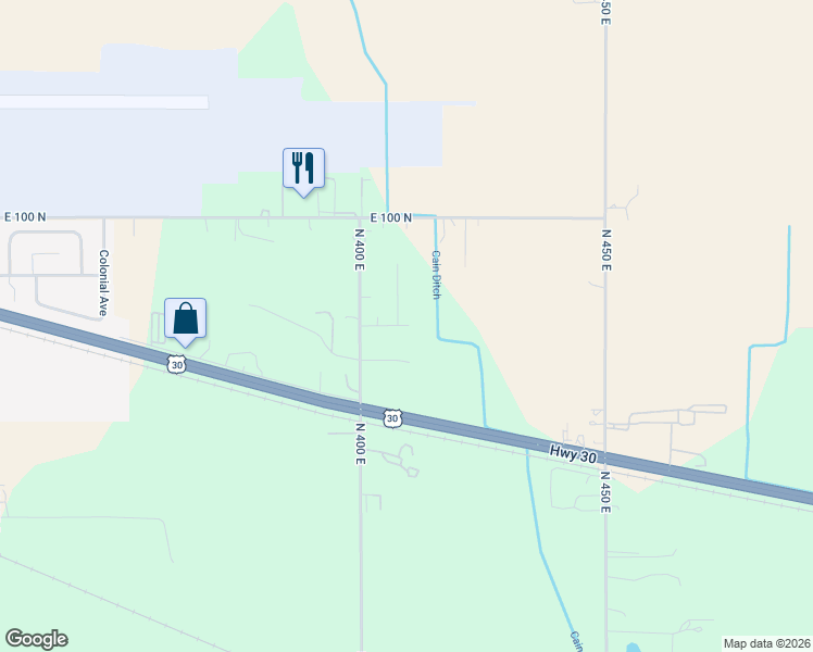 map of restaurants, bars, coffee shops, grocery stores, and more near 478 East 75 North in Valparaiso