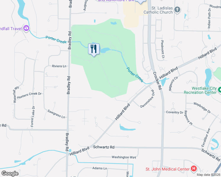map of restaurants, bars, coffee shops, grocery stores, and more near 29900 Cottage Drive in Westlake