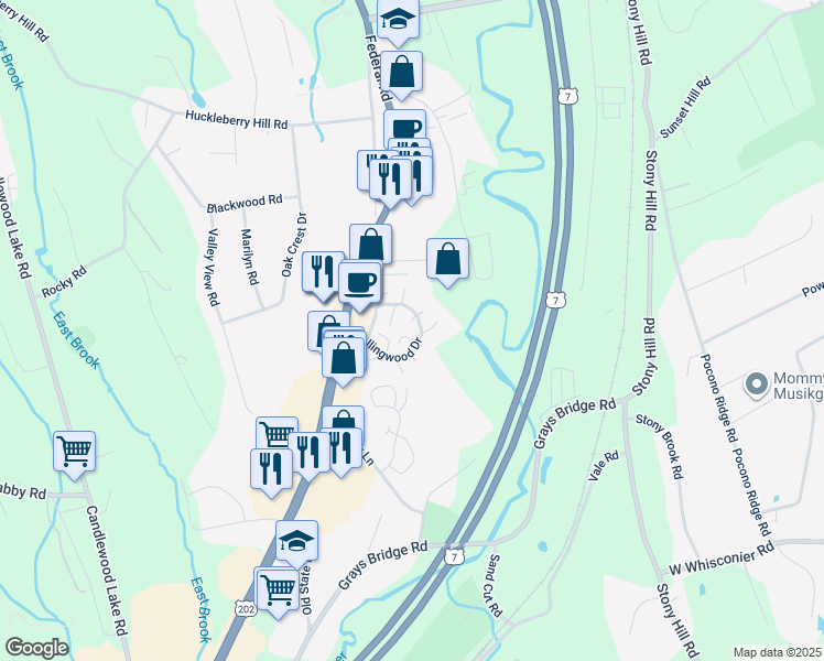 map of restaurants, bars, coffee shops, grocery stores, and more near 4 Cheshire Court in Brookfield