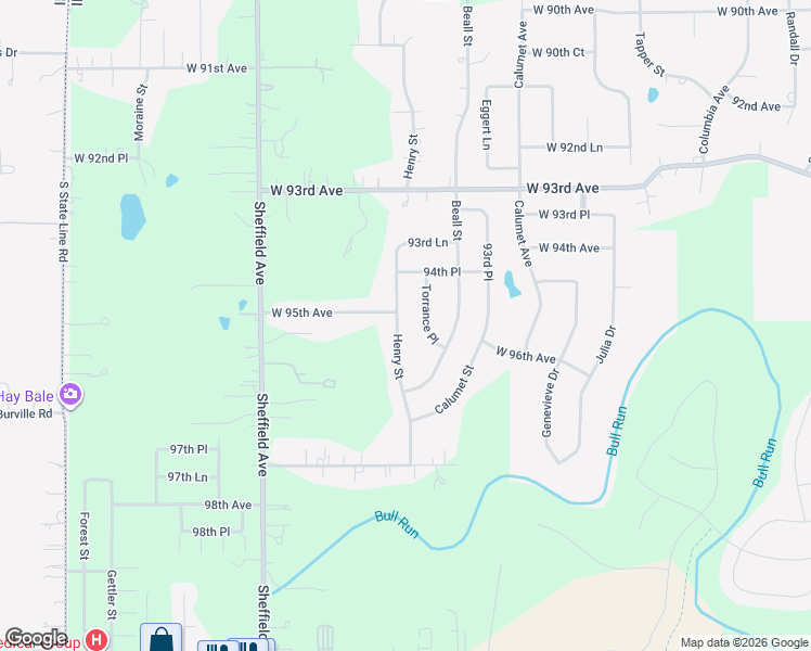 map of restaurants, bars, coffee shops, grocery stores, and more near 9480 Henry Street in Dyer