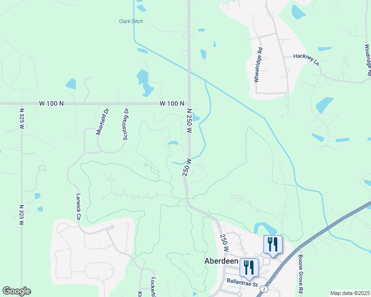 map of restaurants, bars, coffee shops, grocery stores, and more near 13 Tower Road in Valparaiso