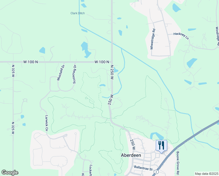 map of restaurants, bars, coffee shops, grocery stores, and more near 13 Tower Road in Valparaiso