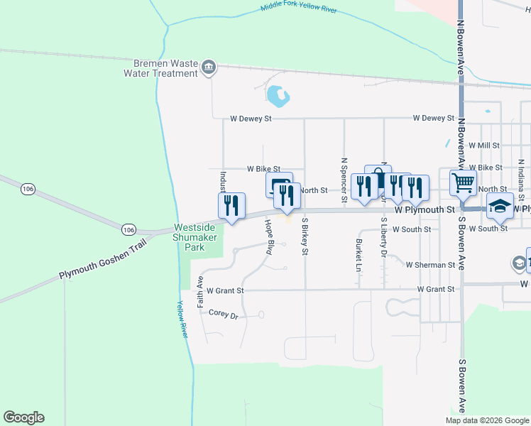 map of restaurants, bars, coffee shops, grocery stores, and more near 100 Hope Boulevard in Bremen