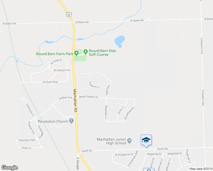 map of restaurants, bars, coffee shops, grocery stores, and more near 15802 Eagle Way in Manhattan