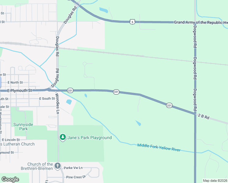 map of restaurants, bars, coffee shops, grocery stores, and more near 2365 Indiana 331 in Bremen