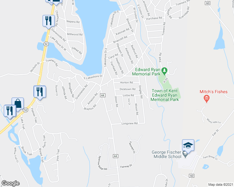 map of restaurants, bars, coffee shops, grocery stores, and more near 22 Union Road in Carmel Hamlet