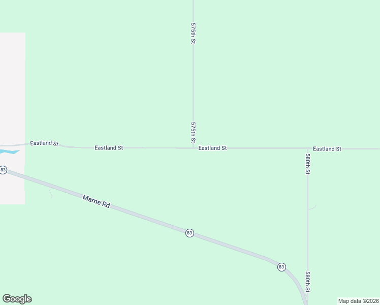 map of restaurants, bars, coffee shops, grocery stores, and more near 57495 Eastland Road in Marne
