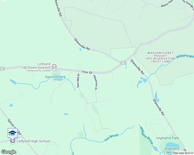 map of restaurants, bars, coffee shops, grocery stores, and more near 2 Albatross Drive in Ledyard