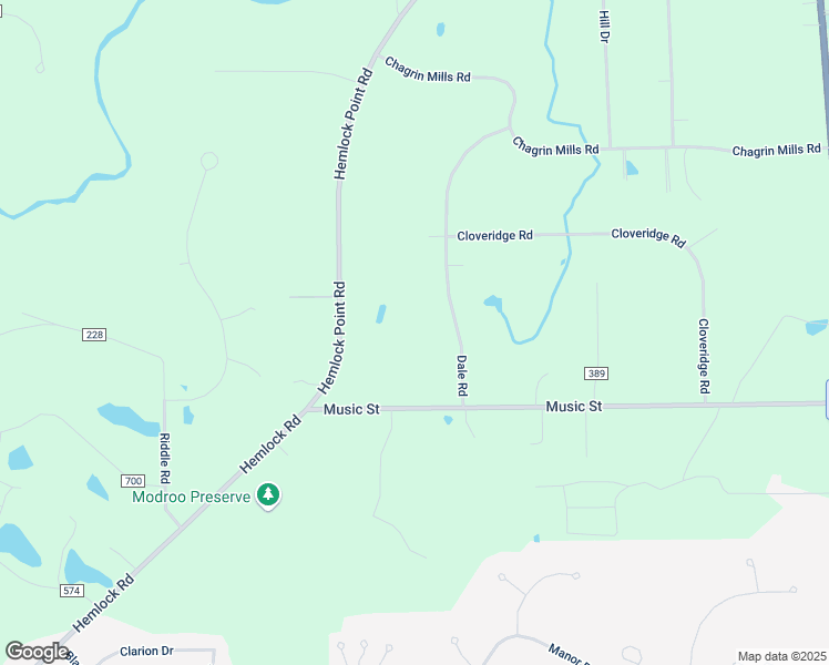 map of restaurants, bars, coffee shops, grocery stores, and more near 7994 Music Street in Chagrin Falls