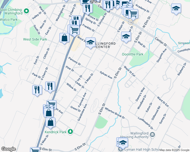 map of restaurants, bars, coffee shops, grocery stores, and more near 44 Morningside Terrace in Wallingford