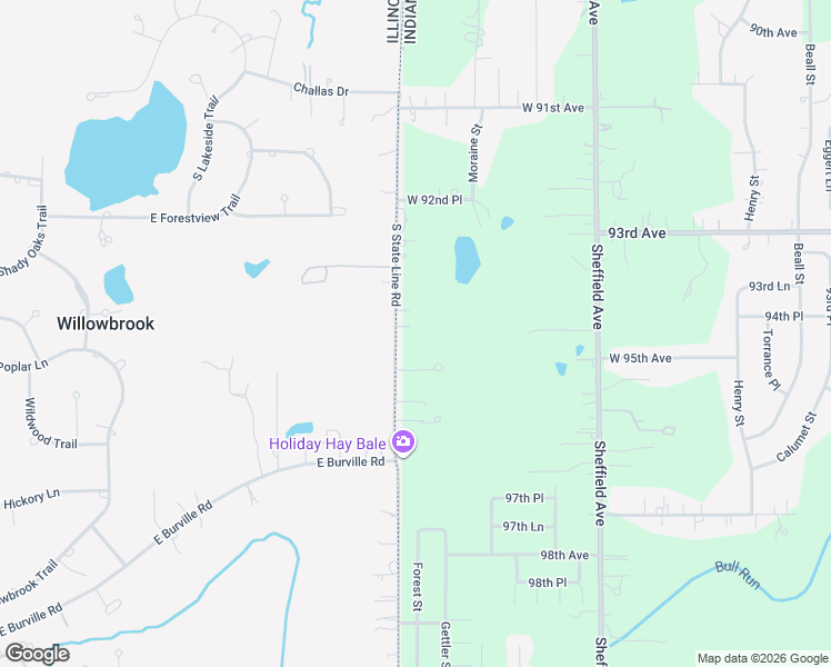 map of restaurants, bars, coffee shops, grocery stores, and more near 9461 Stateline Road in Dyer