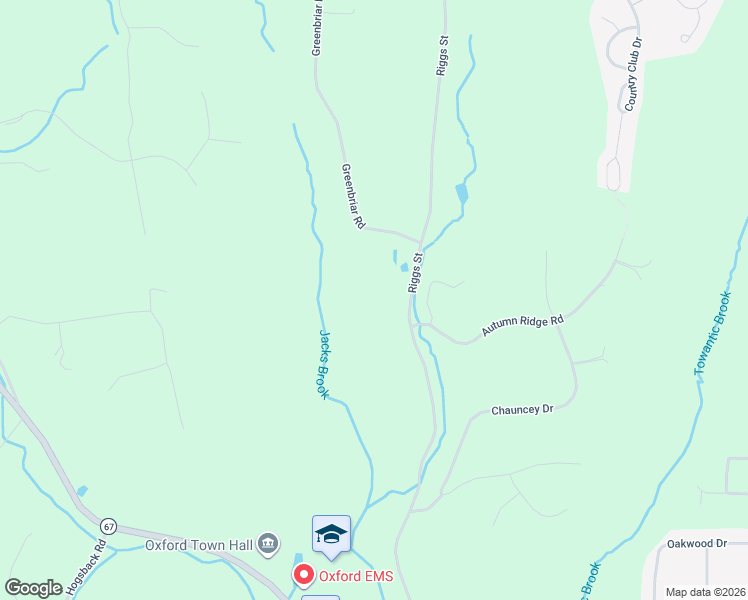 map of restaurants, bars, coffee shops, grocery stores, and more near 147 Riggs Street in Oxford