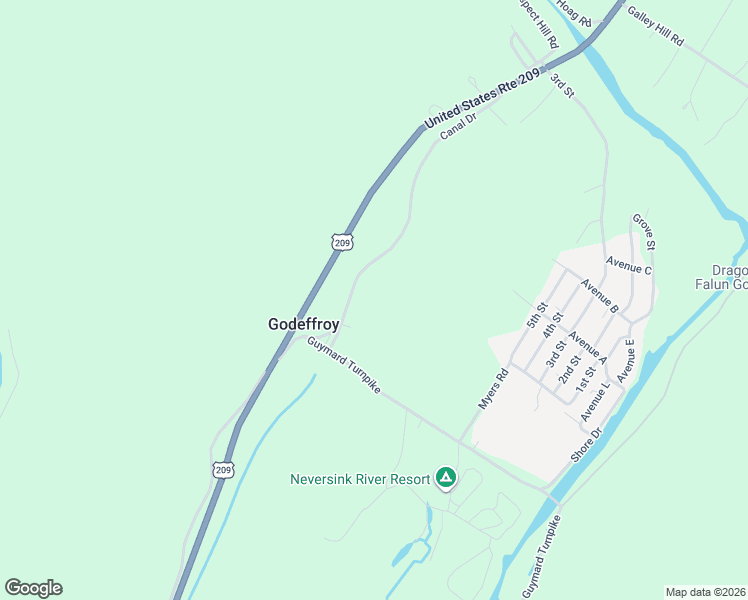 map of restaurants, bars, coffee shops, grocery stores, and more near 26 Canal Drive in Godeffroy