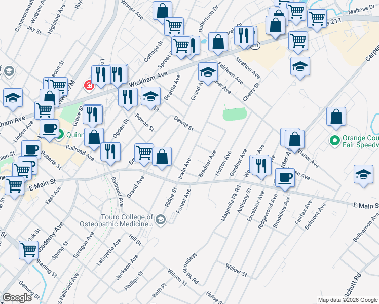 map of restaurants, bars, coffee shops, grocery stores, and more near 37 Irwin Avenue in Middletown
