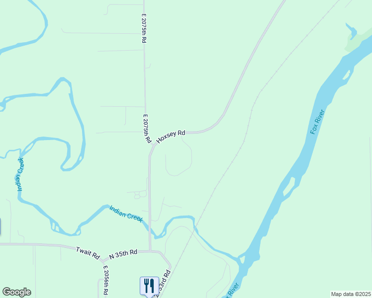 map of restaurants, bars, coffee shops, grocery stores, and more near 3545 East 2089th Road in Ottawa